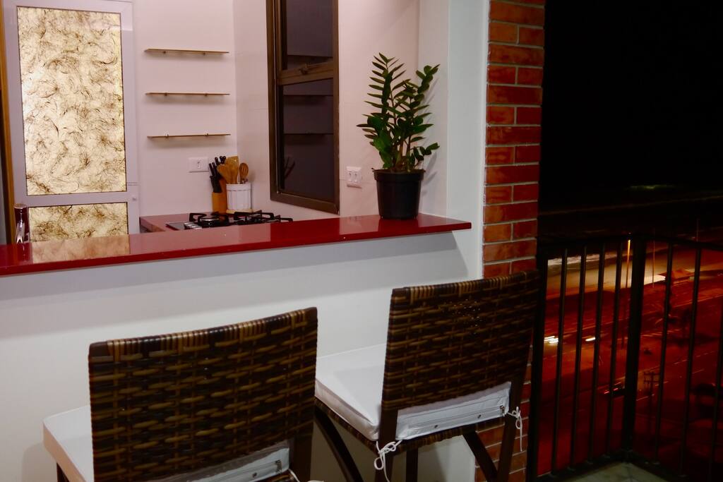 Varanda com bancada para Cozinha