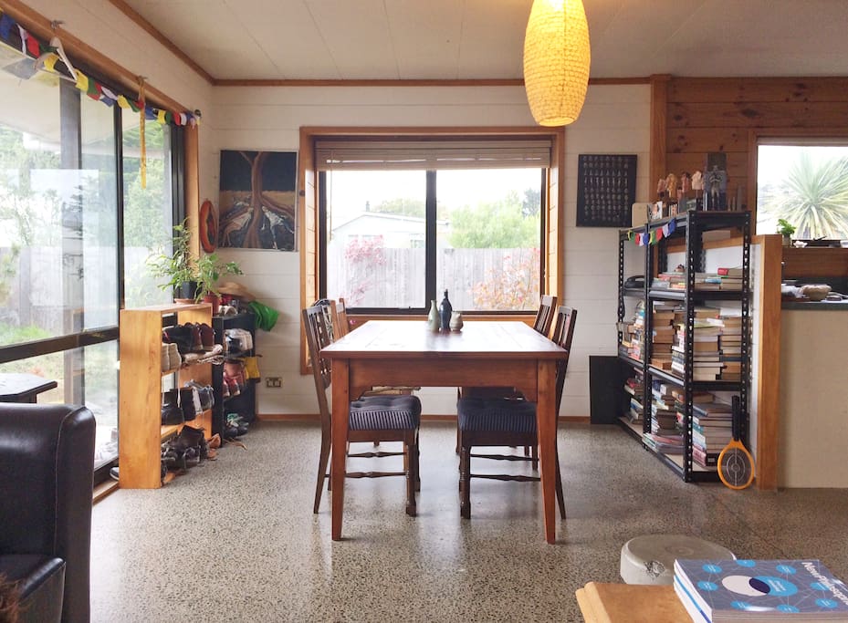 Dining table in living area