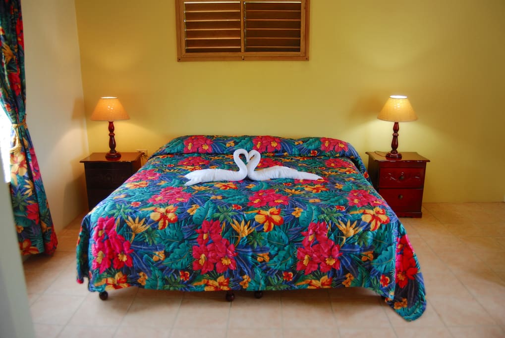 Standard room with ac or fan. Can be one king or twin beds.
Also has fridge and kettle and own bathroom.