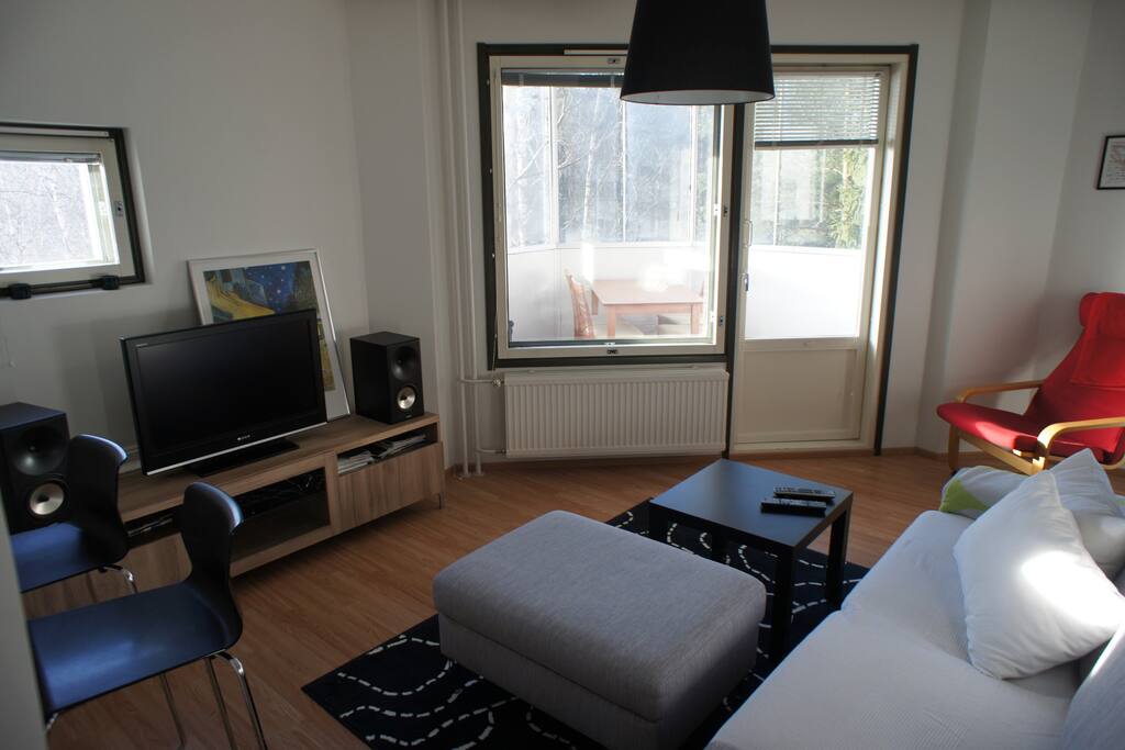 Living room & entrance to balcony