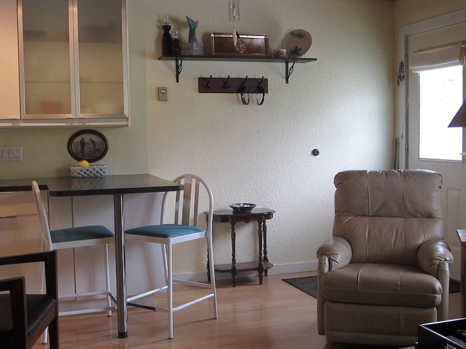 Front entrance with the counter eating area.