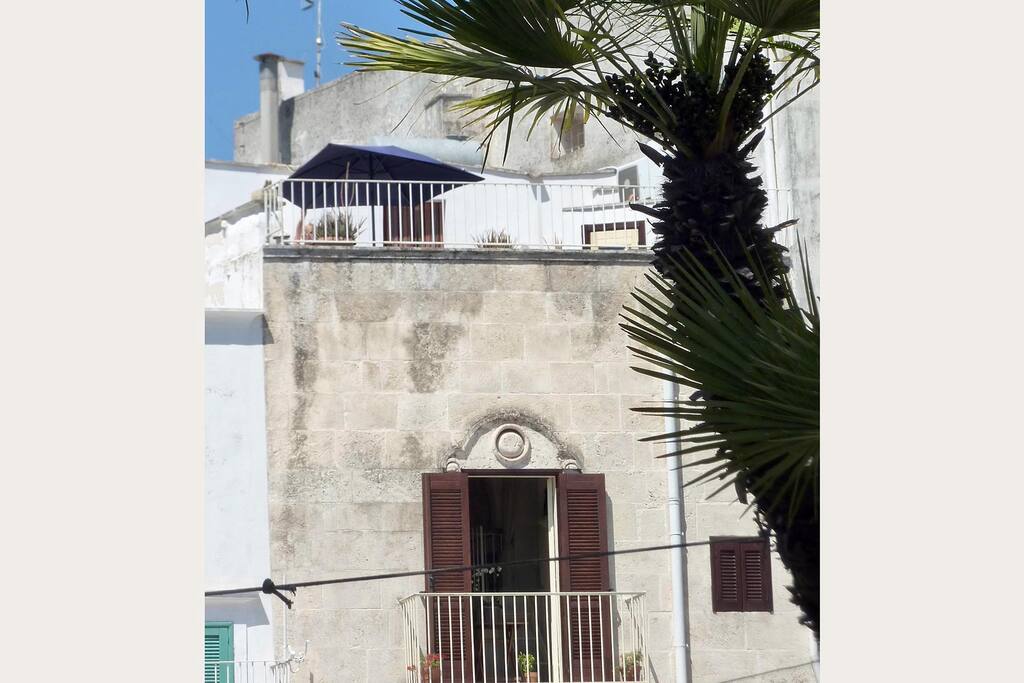 View of the balcony and lower terrace
