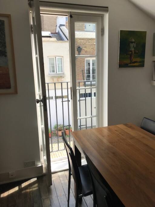 Juliette balcony overlooking the mews
