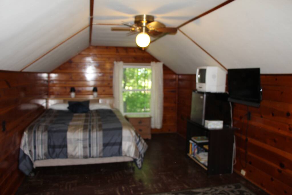 32 in tv, ceiling fan, mini Refrig,