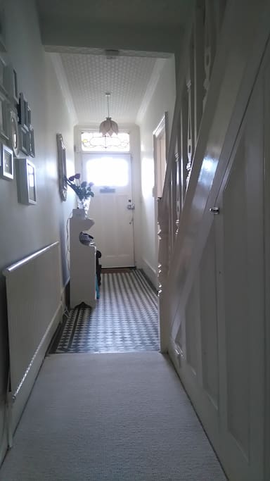 Hallway with original Edwardian tiles