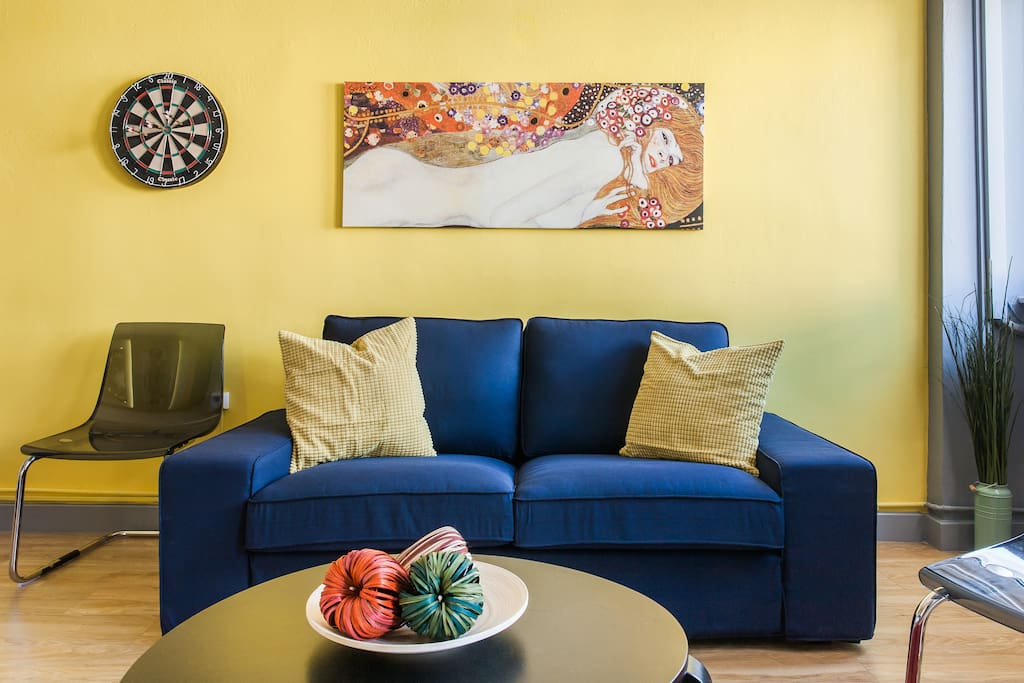 the comfy couch with some art above it ;)