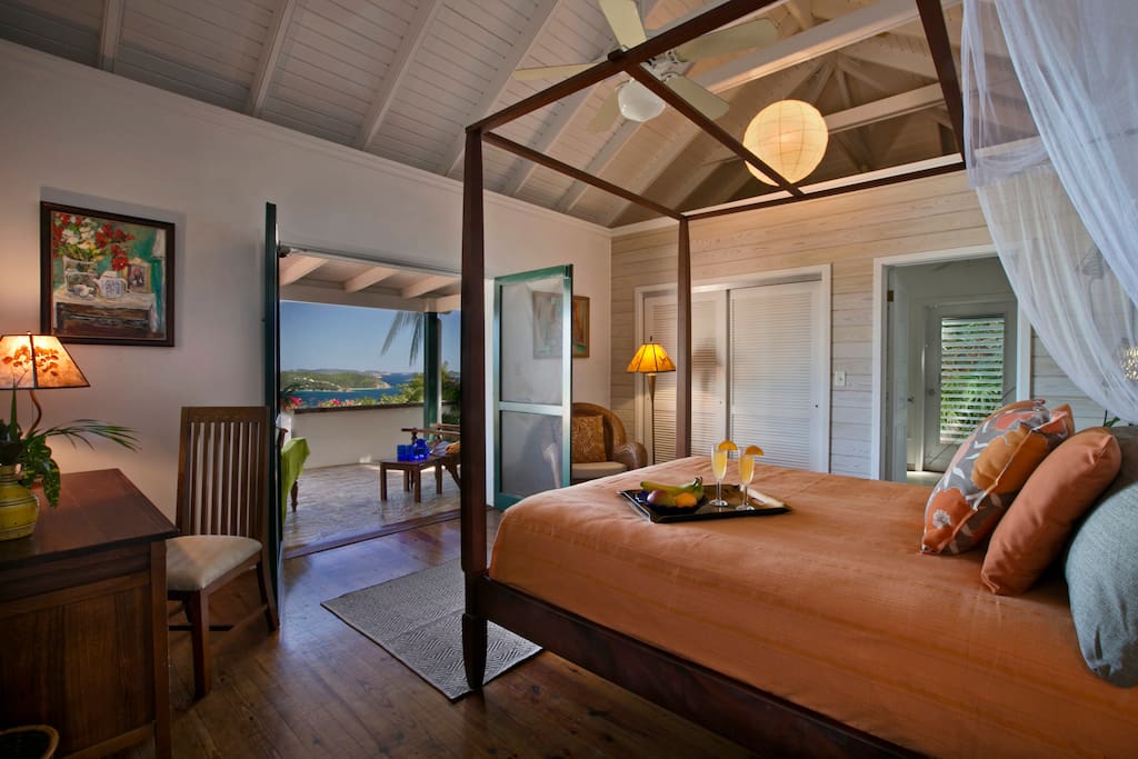 Coral Bay Bedroom #1 - Southeast Pavilion - Sunny and Airy - St. John, USVI Rental Villa