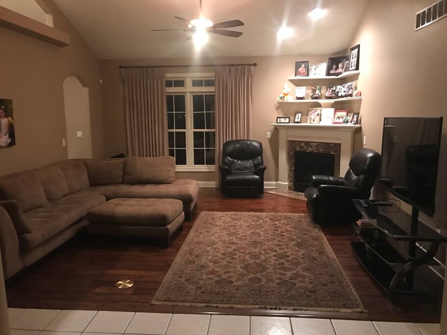 Sofa in family room can sleep one adult comfortably if needed (not a pullout).