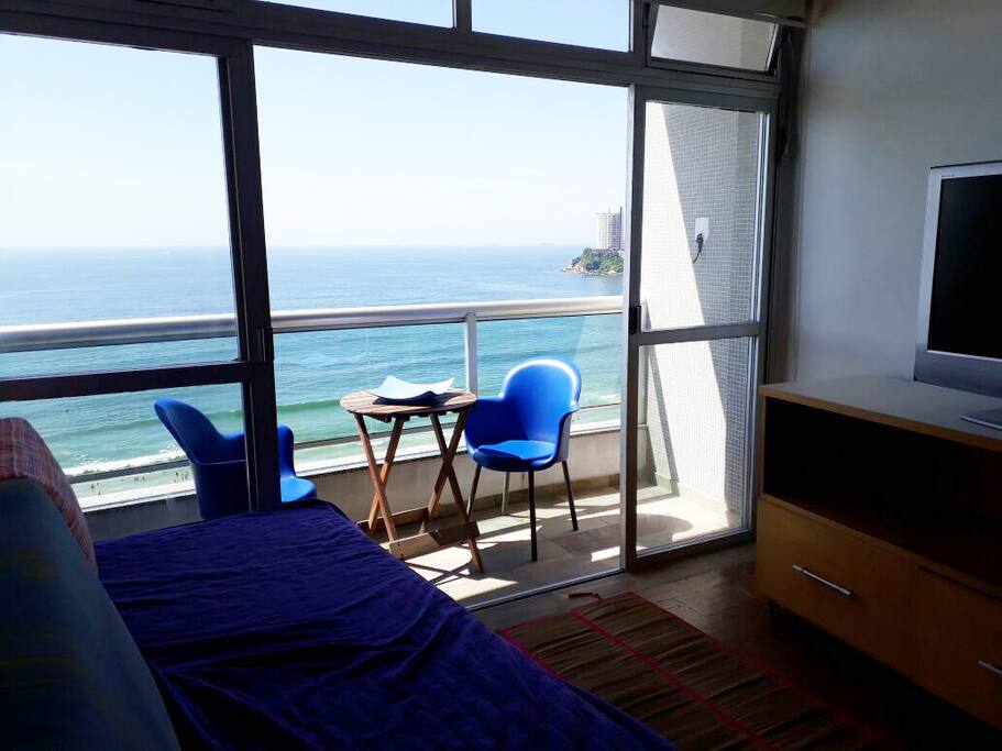 Vista da varanda da sala do apartamento