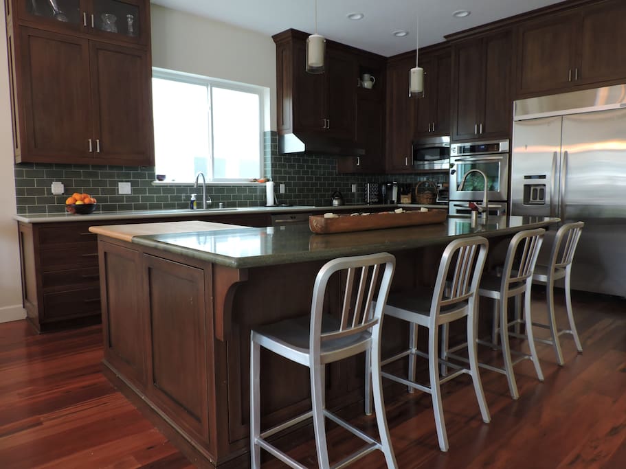Kitchen and Island Seating Area