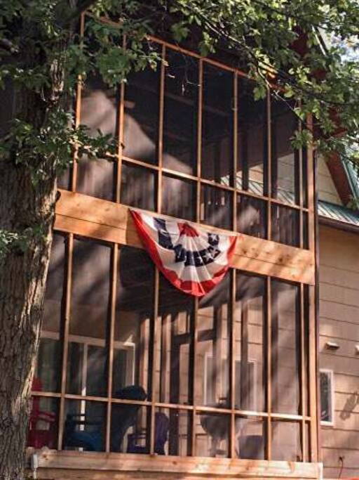 Two screened in porches