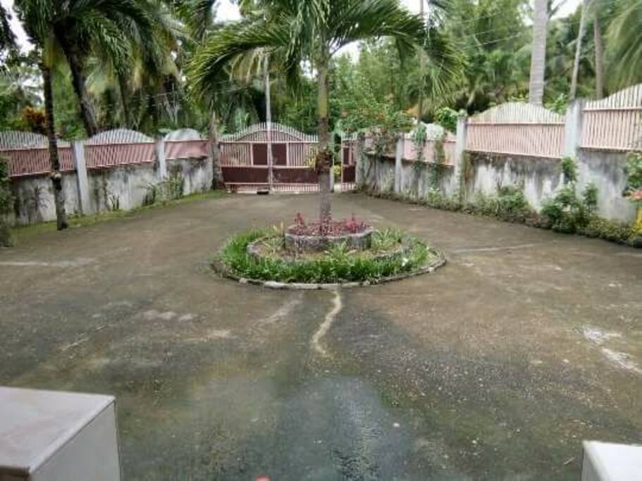 Entrance gate and parking area
