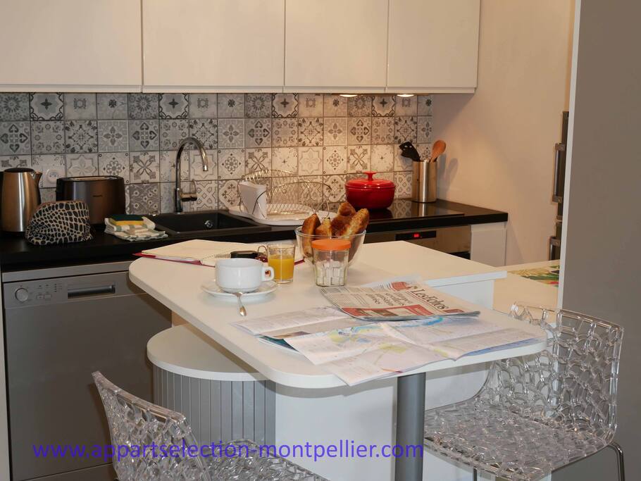 La cuisine de l'appartement Koh I Noor By Appart Selection Monptellier