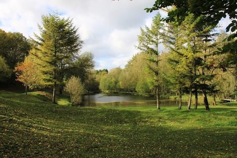 Eén unieke kampeerplaats aan de rand van de vijver