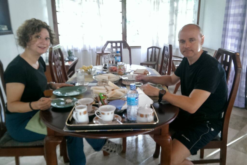 Guests enjoying a sumptuous meal