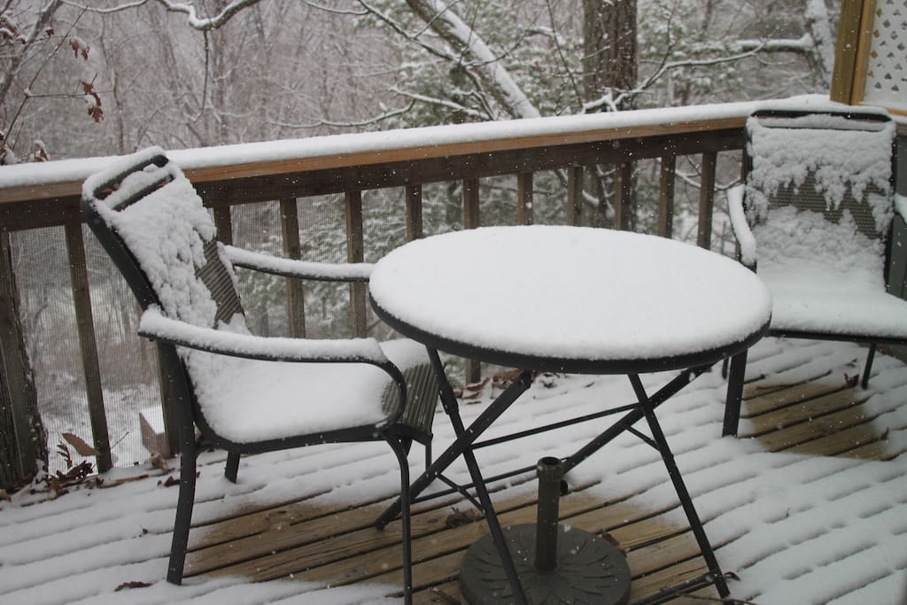The balcony after a snow fall