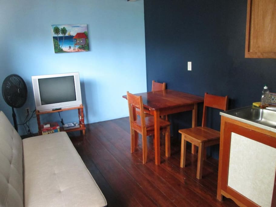 Each Condo has TV, sofa sleeper or futon, family games, dvds.