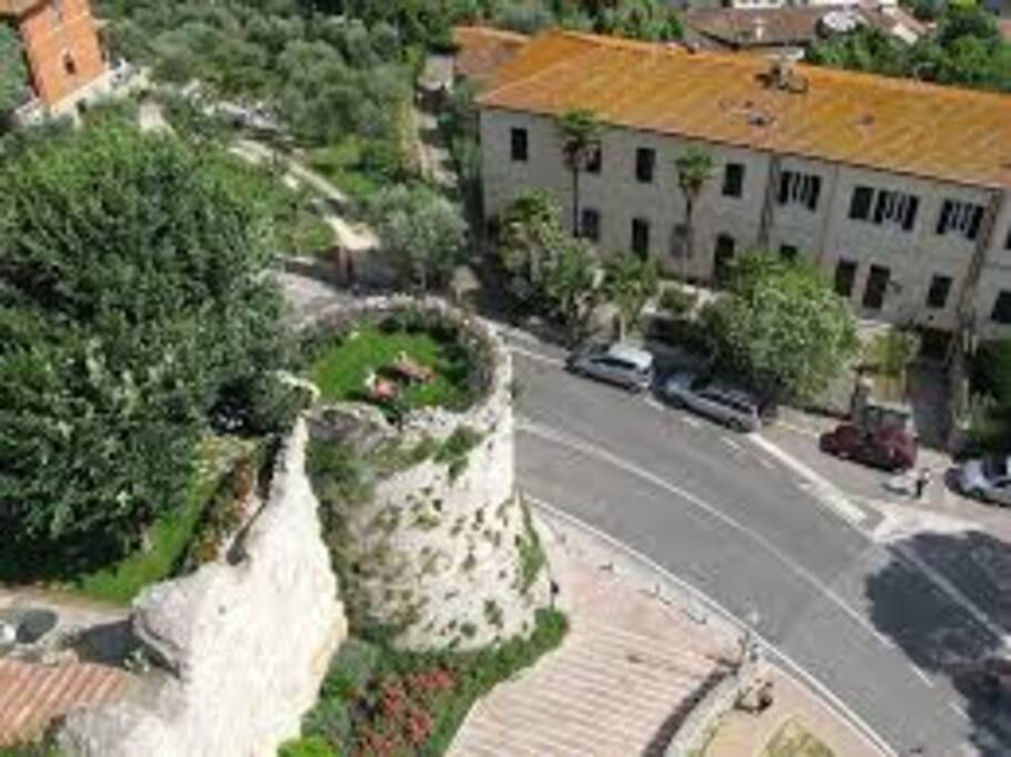 Vista dall'alto di parte del giardino