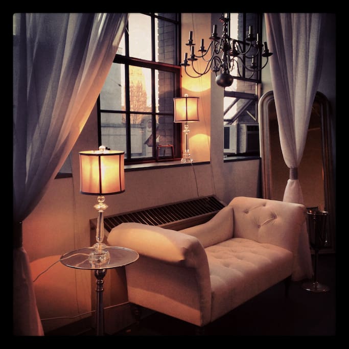 Gorgeous Lighting from Windows; Sunsets a soft but colorful cast inside the loft
