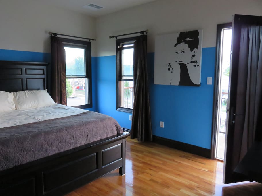 Bedroom windows and balcony door