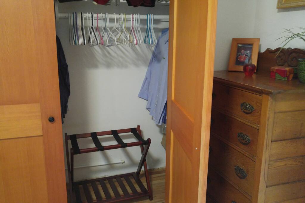 Closet with luggage rack