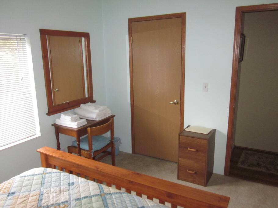 Teal room closet