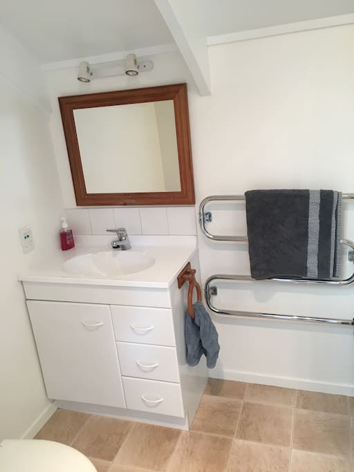 Bathroom area - also includes toilet, washing machine and shower