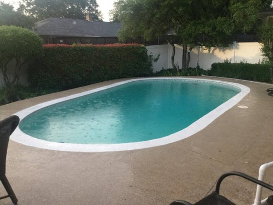You're welcome to use our pool. It's not heated, sorry.