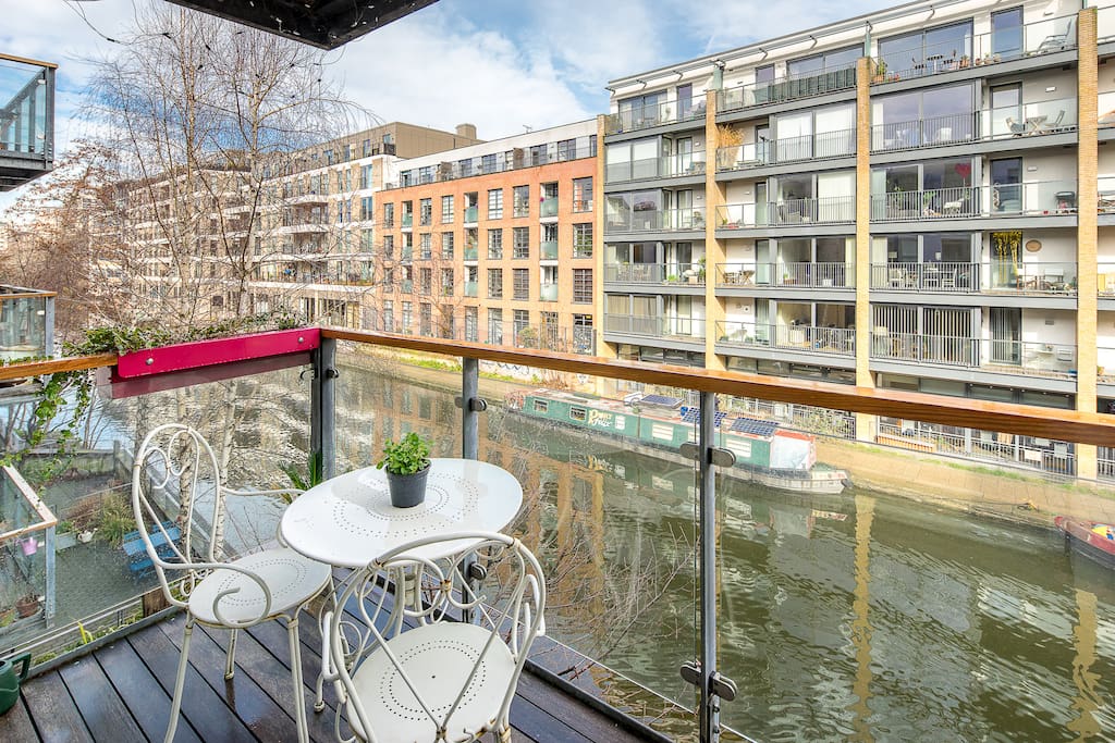 Enjoy sitting out with your morning coffee and views of the canal
