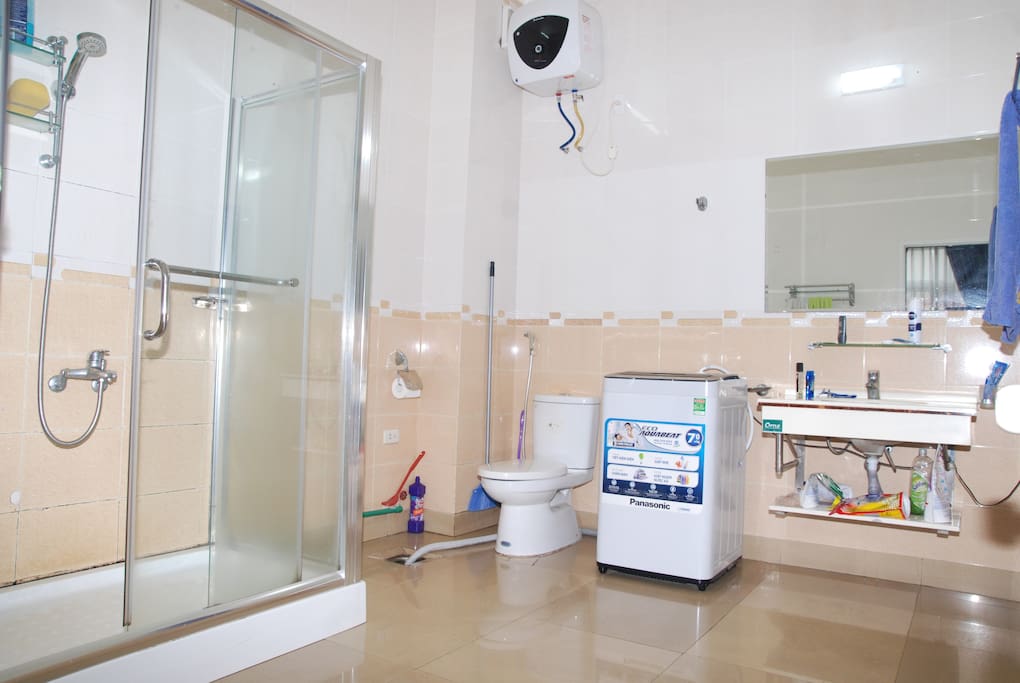 Bathroom with washing-machine inside