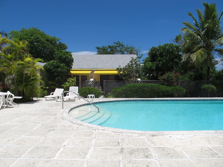 Outside view of condo and pool