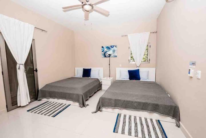 2 queen size  beds