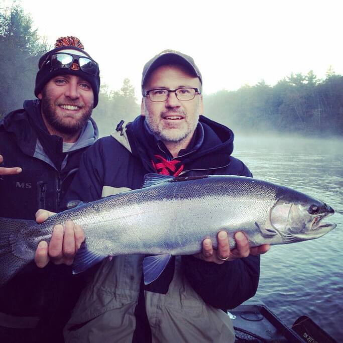 Fall Steelhead are hard fighting and high flying!!