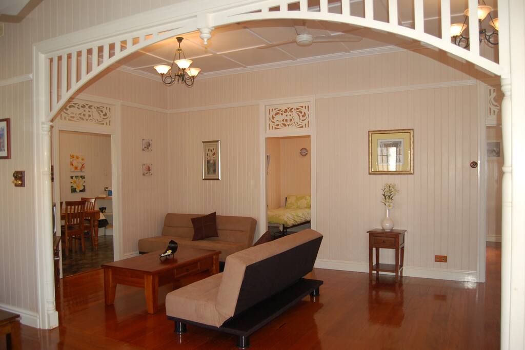 Beautiful high ceilings and polished floors upstairs lounge
