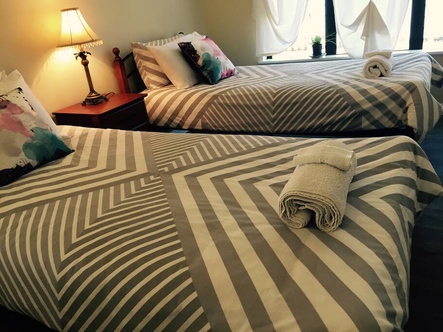 This is the two single bedroom which the two beds can be combined as a super king size bed