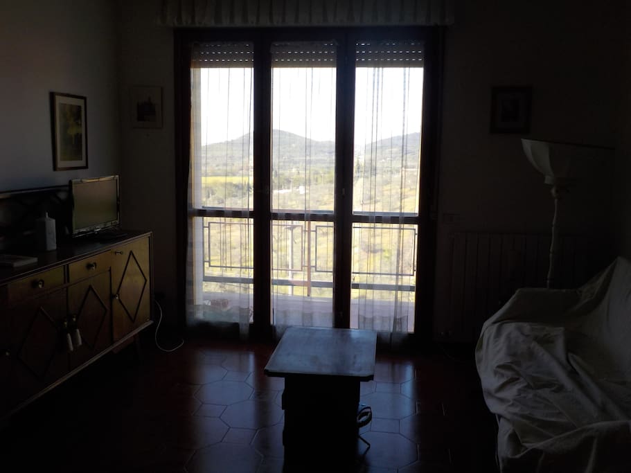 Ingresso in salotto con Balcone panoramico.
