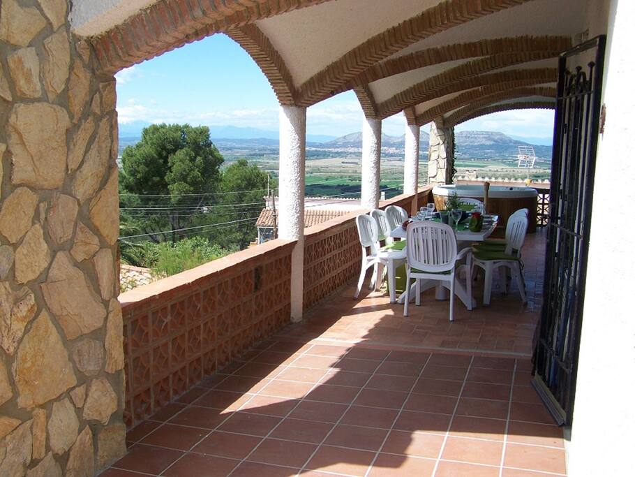 Shaded dining area