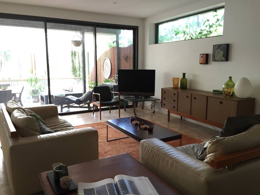 Lounge area - 2 and 3 seater leather lounges
