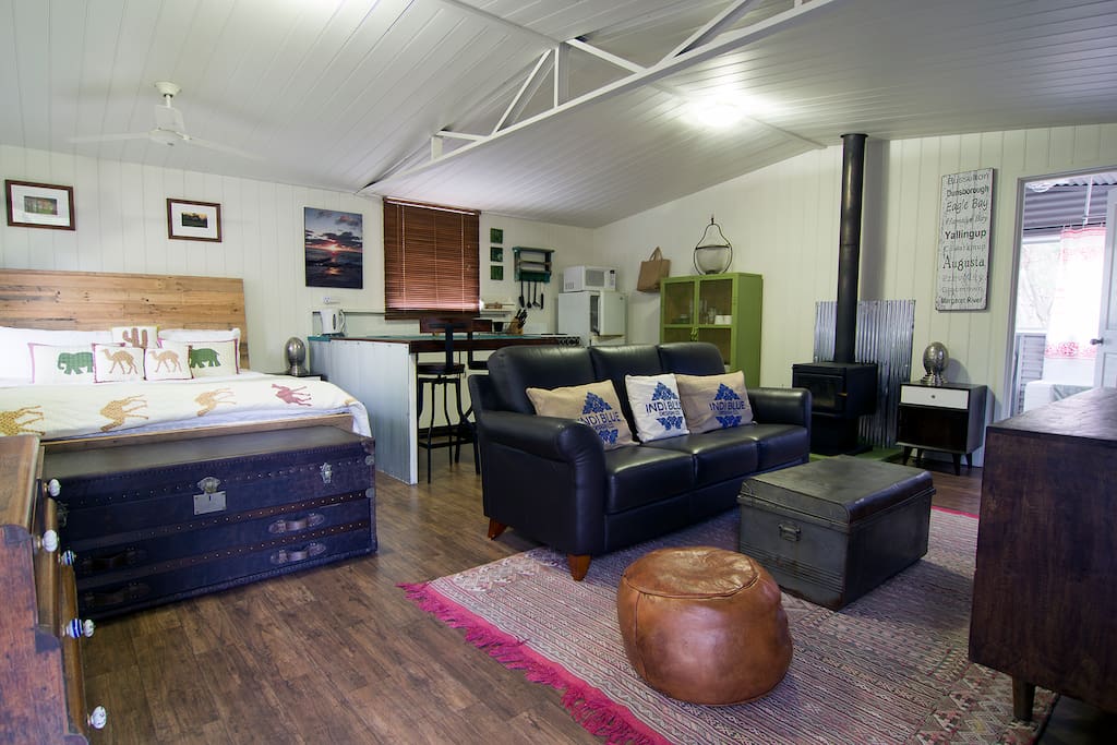 Super comfy queen sized bed made from recycled fishing boats