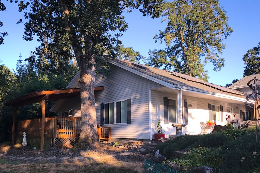 House and covered deck.