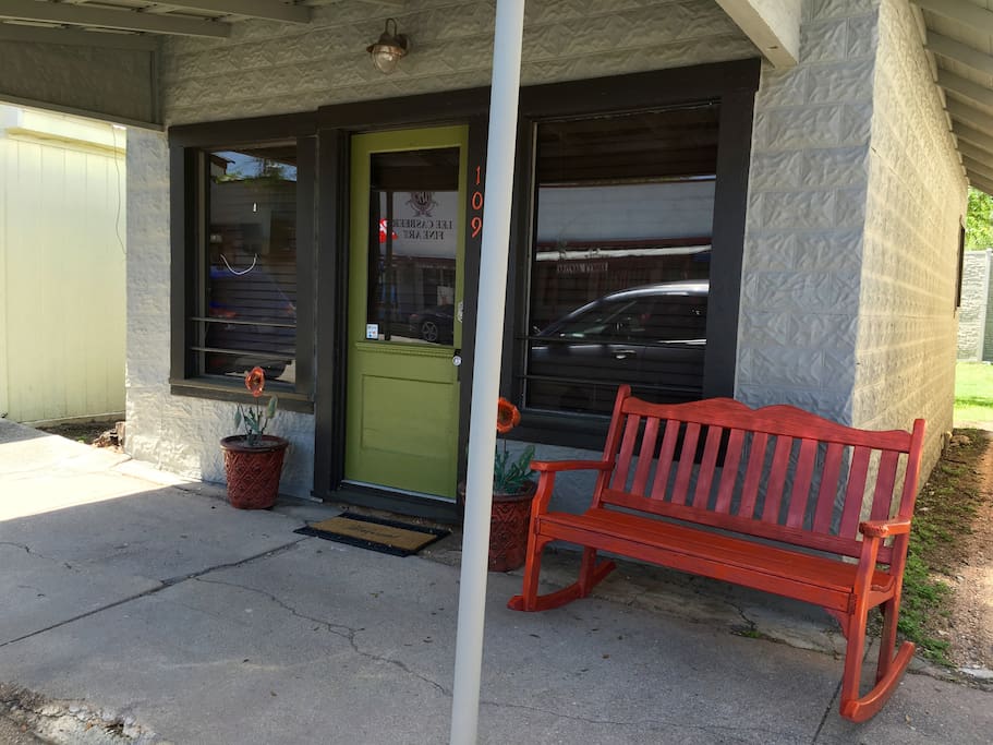 Step inside and stay in a 1930's renovated barbershop on the square.
