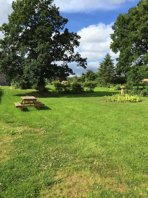 Garden seating areas and walks
