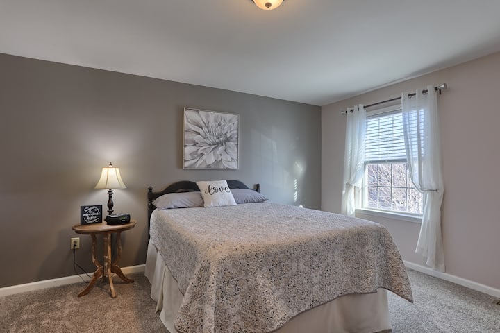 Master bedroom includes queen size bed. 