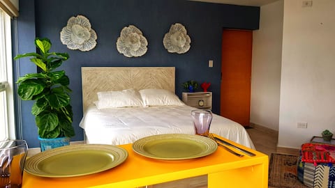 Modern studio apartment with view of Zona Colonial