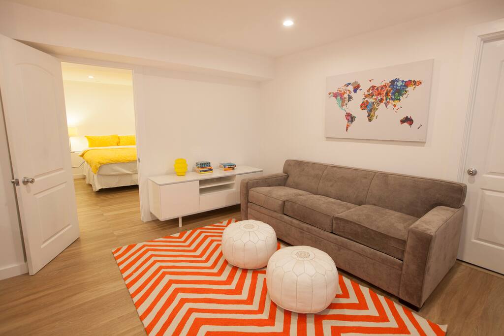 Sofa folds out to a queen-size bed