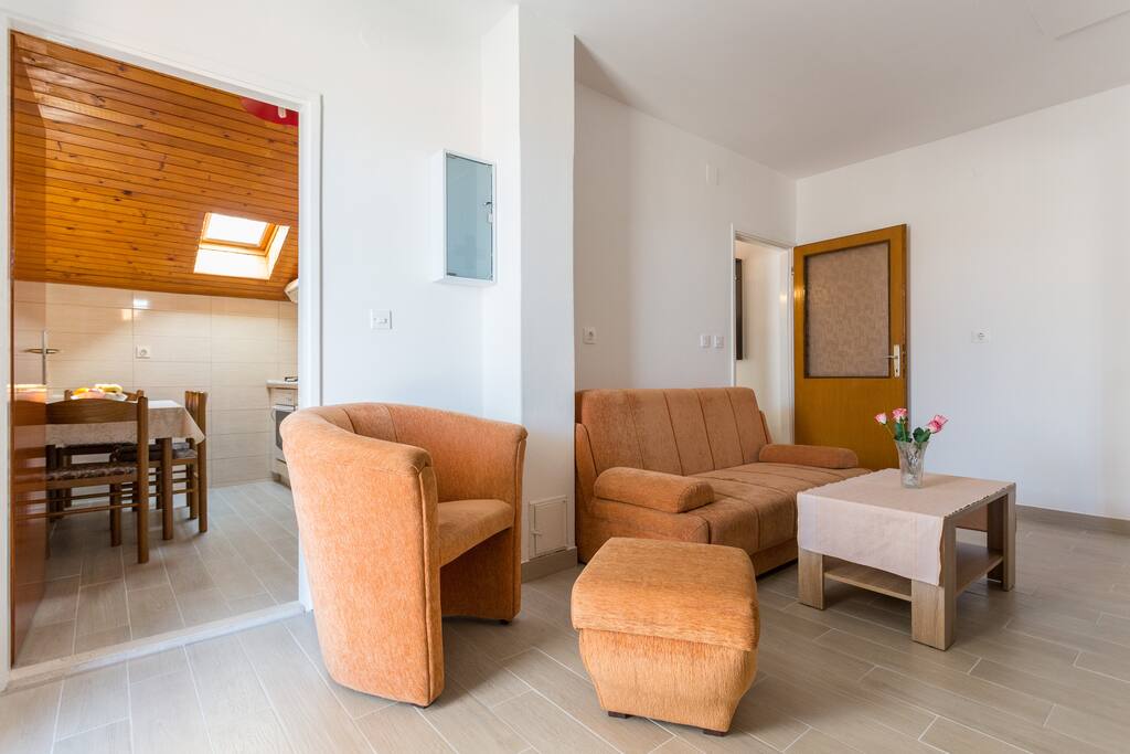 Living room and kitchen