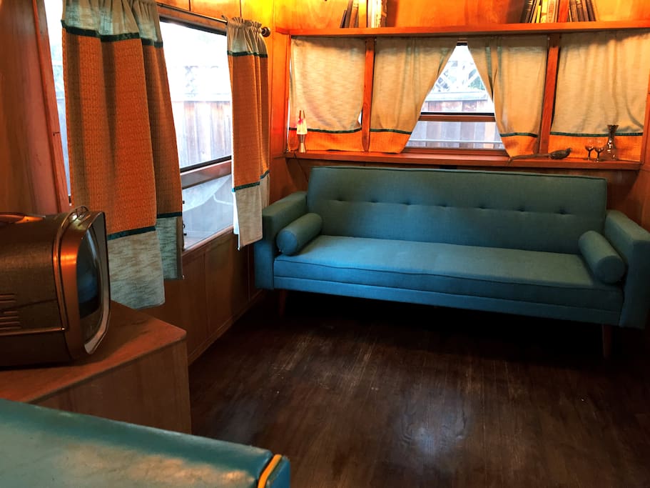 Original birchwood interior, 1954 "bakelite" tv.