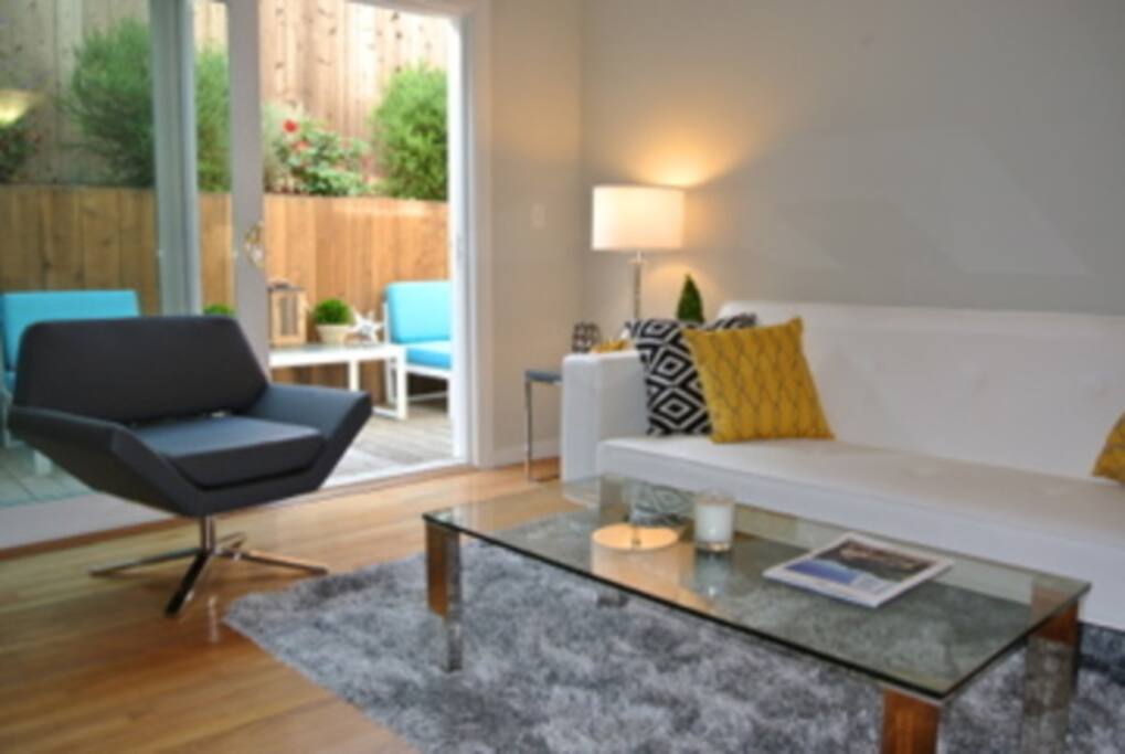 Living room opens to private outdoor