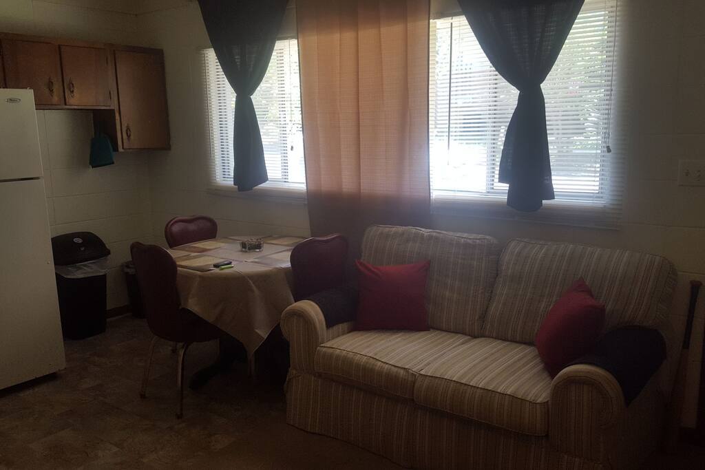 Living room and dining area