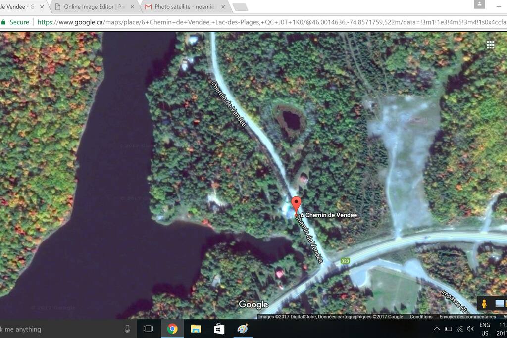 photo satellite avec rivière Maskinongé